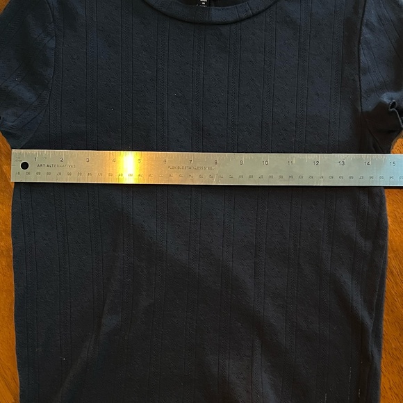 Splendid Navy Blue Como Pointelle T-Shirt XS - Picture 11 of 12